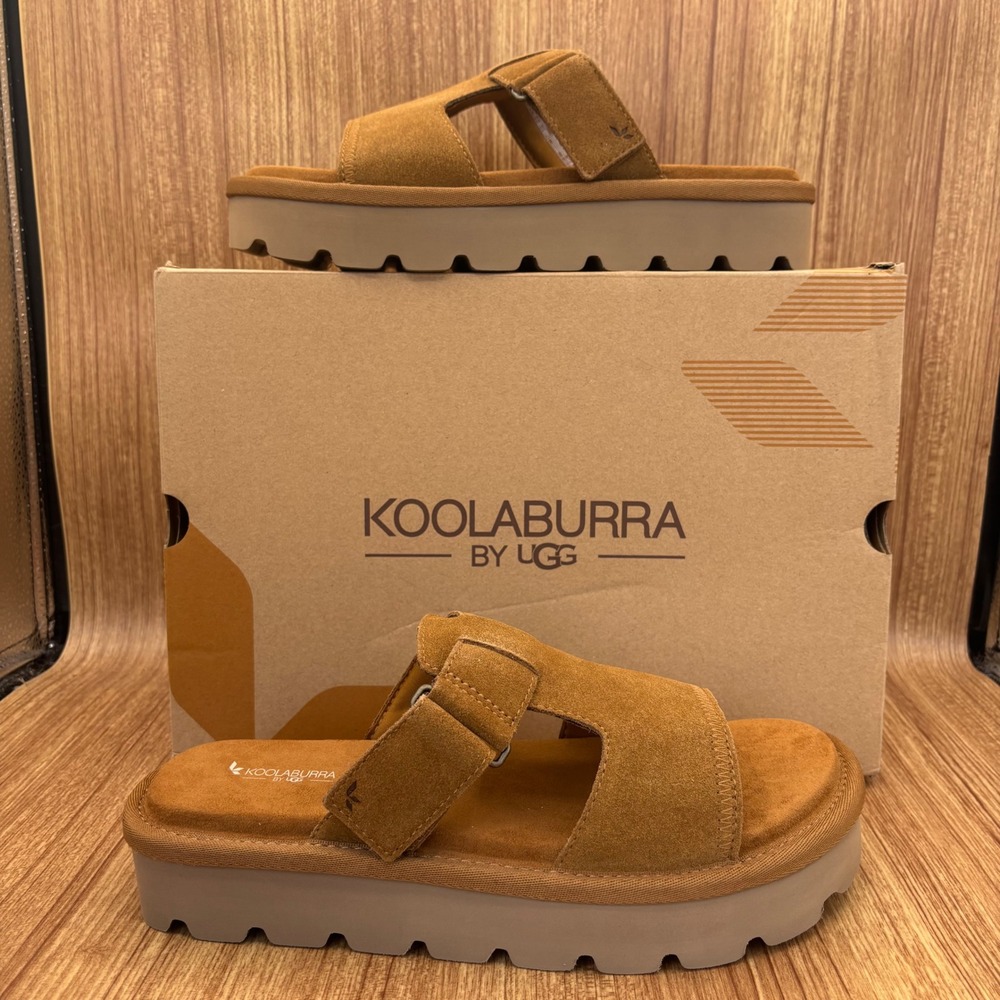 Koolaburra by UGG Tizz Slide Women 9.5 Chestnut New Platform Lug Sole NEW
